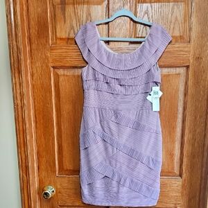 Elegant Antique Rose Pleated Dress